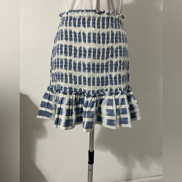 EUC Veronica Beard Aloya Smocked Skirt - Ecru Multi - Size Small - Picture 8 of 13